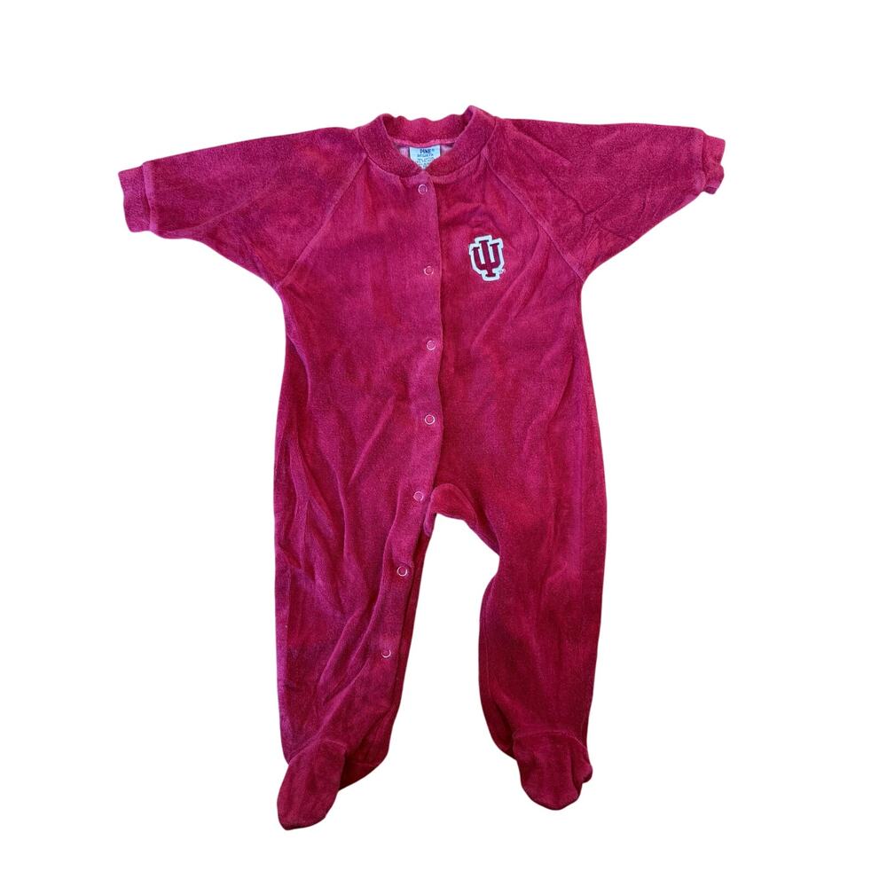 Vintage 90s Pine‎ Sport Indiana Hoosiers red velour one footies